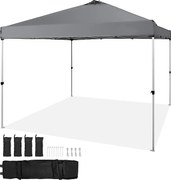 Rozkładana Altana Ogrodowa SucceBuy 304,8x304,8 Cm Plandeka Srebrna Powłoka PU 250D Przenośna Torba na Kółkach 4 Torby