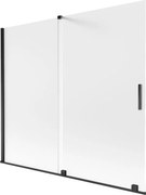 Mexen Velar parawan nawannowy 2-skrzydłowy rozsuwany 180 x 150 cm, szron, czarny - 896-180-000-31-70