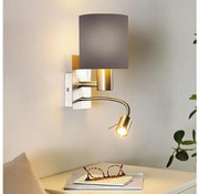 Eglo 96481 - LED elastyczne oświetlenie PASTERI 1xE27/40W+LED/3,8W szare