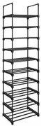 Półka na buty TUBE, 10 półek, 45x30x174cm, czarna SongmicsHome