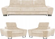 Zestaw mebli wypoczynkowych salonu Savio Sofa 3os fotele beż Family Meble