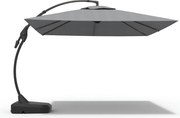 PARASOL OGRODOWY SOLANO 3×4 M SZARY Z BOCZNĄ NOGĄ