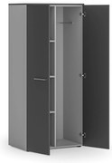 Szafa ubraniowa biurowa PRIMO GRAY, 3 półki, drążek do szafy, 800 x 500 x 1781 mm, szary/grafitowy