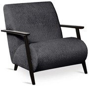 Czarny fotel tapicerowany lisek z podłokietnikami T6-P74