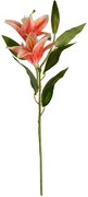 Sztuczna lilia wielkokwiatowa pomarańczowa, dwakwiaty i pączek, wys. 84 cm