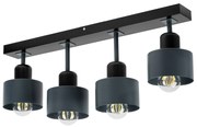 Antracytowo-czarna lampa sufitowa, czteropunktowy spot DAN60x7SC z dre