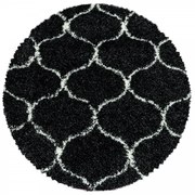 Dywan shaggy Salsa koniczyna antracyt 80 cm x 80 cm koło