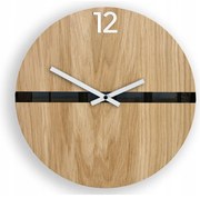 Zegar na ścianę nowoczesny drewniany z cichym mechanizmem okrągły solidny