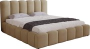 Łóżko tapicerowane 140x200 Florent - łóżko z pojemnikiem i stelażem metalowym - welur, brązowy (Magic Velvet 2206)