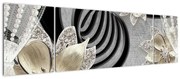 Obraz - 3D złote kwiaty (170x50 cm)
