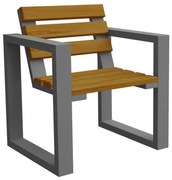 Krzesło ogrodowe metalowe z drewnianym siedziskiem Nuln E4-N42