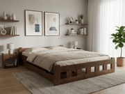 Łóżko Naomi podwyższone 120 x 200 cm, dąb Stelaż: Ze stelażem listwowym rolowanym elastycznym, Materac: Materac Coco Maxi 20 cm