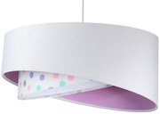 Biało-różowa welurowa lampa wisząca w groszki Z3-T71