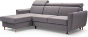 Masseno Narożnik SAPORE z funkcją spania i pojemnikiem na pościel Narozniki L, Rozkładana sofa - Szary, DENVER 18