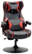 Fotel gamingowy Vinsetto, fotel gamingowy, zintegrowane głośniki, rozkładane oparcie, czarny+czerwony, 69 x 73 x 118cm