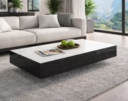 Niski stolik kawowy Pixel 90x60 cm, kolor biało-czarny połysk