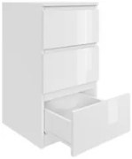 Komoda BASIC 3 szuflady – Biała połysk | 40x75x40 cm