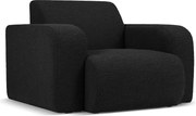 Czarny fotel z materiału bouclé Molino – Micadoni Home