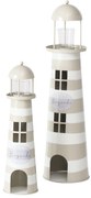 Zestaw metalowych dekoracji w kształcie latarni morskich SANDS, wys. 40-57 cm