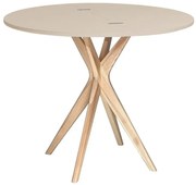 Stół półokrągły CUTTI 100x100 rozkładany cappuccino/jesion RAGABA