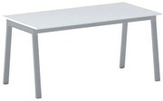 Stół konferencyjny do biura PRIMO BASIC, 160x80 cm, szaro-srebrna podstawa, biały