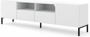 Długa szafka rtv 200 cm biały mat + czarne nóżki A8-R66