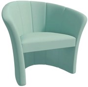 Miętowy tapicerowany fotel wypoczynkowy do salonu D2-E16