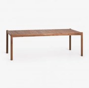 Prostokątny Stół Ogrodowy Z Drewna Akacjowego Karvia Akacja Brąz & 220 X 100 Cm - Sklum