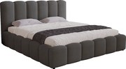 Łóżko tapicerowane 180x200 Florent - łóżko z pojemnikiem i stelażem - welur, ciemny szary (Magic Velvet 2271)