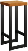 Czarny drewniany taboret loft T3-T60
