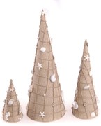 Zestaw trzech ozdobnych drzewek z motywem piaskowym