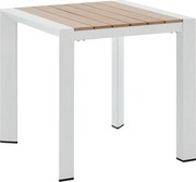 Stół ogrodowy aluminiowy kwadratowy , dł. 80 cm - Jasny naturalny i biały - NYROS od MYLIA