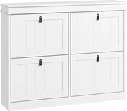 Półka na buty – 105x24x82,5 cm – biała – MDF