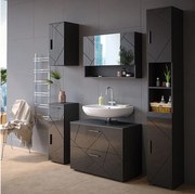 Zestaw mebli łazienkowych antracyt wysoki połysk 80x41x58.6 irma