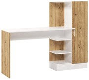 Biurko z szafką do przechowywania Naturalne i białe – MILARIA