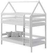 Białe podwójne łóżko piętrowe domek dla dzieci F2-G46