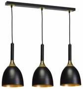 Lampa wisząca, czarna/złota potrójna CLARK BLACK/GOLD 3xE27