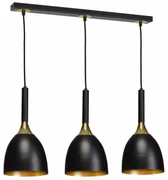 Lampa wisząca, czarna/złota potrójna CLARK BLACK/GOLD 3xE27