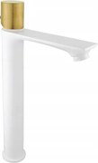 Mexen Royo One bateria umywalkowa wysoka, biała/złota - 72211-25