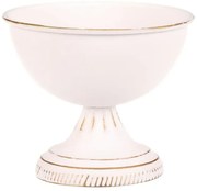 Metalowy kielich do kompozycji kwiatowych, biały, 13 x 13 x 11 cm