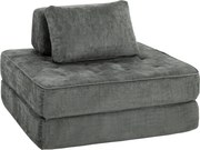 HOMCOM składany fotel podłogowy 2w1 sofa podłogowa składany materac z funkcją spania Chenille z poduszką do 220 kg szary | Aosom PL