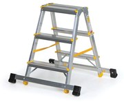 Aluminiowe stopnie dwustronne ALVE EUROSTYL ze stabilizatorem, 2x3 stopnie, wysokość 0,61 m