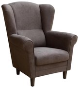 Fotel uszak GALA ciemny brąz