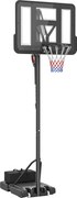 SPORTNOW Stojak na Koszykówkę, Regulowana Wysokość Kosza 235-305 cm, Podstawa na Kółkach do Wypełnienia, Czarny