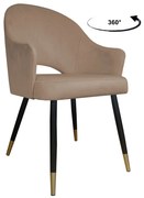 Krzesło obrotowe Velvet podstawa czarno-złota MG06