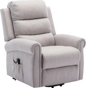 Fotel masujący tapicerowany z podnośnikiem elektrycznym - Beżowy - LOVARI