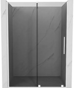 Mexen Velar drzwi prysznicowe rozsuwane 130 cm, grafit, białe - 871-130-000-41-20