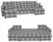Narożnik Winston BIG U funkcja spania Family Meble krata szara