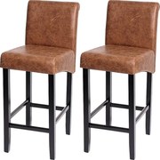 Stołek barowy MCW-C33 (zestaw 2 szt.),  imitacja zamszu, ciemne nogi, tkanina/tekstylia