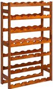 Brązowy drewniany regał na 42 butelki wina L0-Z72